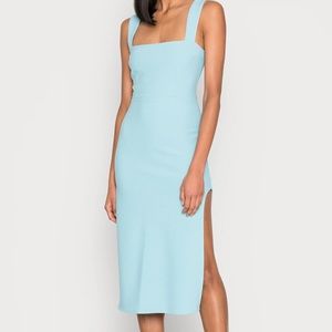 Abercrombie & Fitch Wide strap slim midi blue dress